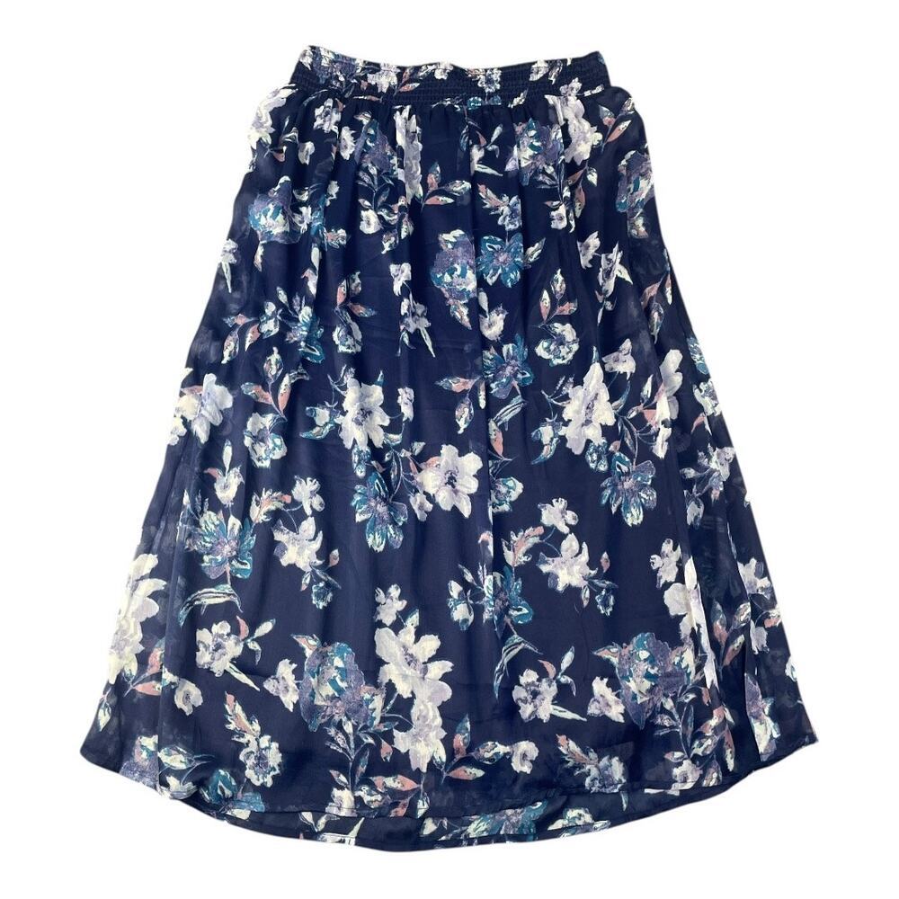 Coldwater Creek Women’s Blue Floral Maxi Skirt Size-Medium